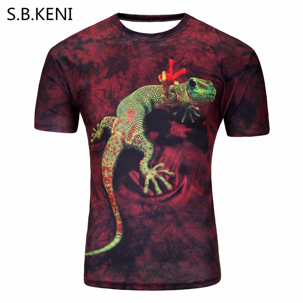 Hot Selling New Fashion 3D Lizard /apple Printing Men t shirt Summer Groot Short Sleeve tshirt Men Tops Plus Size Fortnite 2018